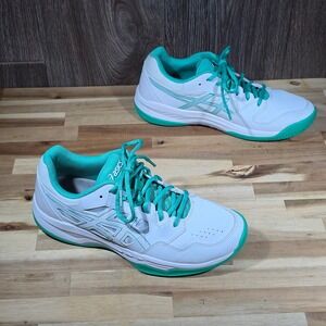 Asics Gel-Game 9 Womens Tennis Shoes White Teal 1072A109 Size 8.5 US